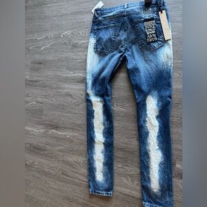 Ksubi Men's Blue and White Skinny Jeans